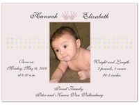 Two Pink Hands Birth Announcements - Set of 20