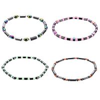 Healifty 4pcs Magnetic Hematite ankle bracelets Healthy Pain Relief Healing Bracelets Anklets Energy Bracelet for Men and Women