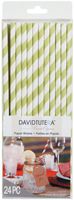 Light Moss Green Striped Paper Straws