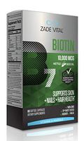 Zade Vital Biotin (Vitamin B7), Support Skin&Nail&Hair Health, Dietary Supplement, Enriched with 100% Cold Press Nettle Seed-Coconut Oil, 10,000 MCG 60 Softgels, Non GMO, Kosher, GMP, 2 Months Supply