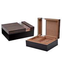 Lxc Large-Capacity Cigar Box Spanish Cedar Transparent Glass Display Household, Display Cigar Humidor