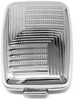 Silver Angles Rectangular Curved Edges Pocket Purse Portable Travel Pill Box & Medicine Organizer (2 Compartments)
