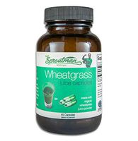 Organic Wheatgrass Juice Powder Capsules by Sproutman - 100% Pure Wheatgrass- Boosts Metabolism, Aids Digestion - High in Vitamins, Antioxidants, Chlorophyll, Enzymes, Minerals & Energy (45 Pills)