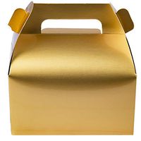 25-Pack Gable Metallic Gold Candy Treat Boxes,Small Goodie Gift Boxes for Wedding and Birthday Party Favors Box 6.2 x 3.5 x 3.5 inch