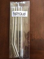 Reusable Titanium Straws 4pack with 2 Straight, 2 Bent and Brush Included