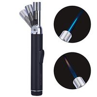 Butane Torch Lighter Soft/Jet Flame Switchable Welding Gas Torch Lighter Refillable Cigar Lighter with Safety Lock, Adjustable Nozzle and Flame