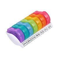 Pill Box Weekly Plastic Portable Day and Night 7 Colors Pillbox Medicine Storage Case Pill Organizer with 14 Compartments