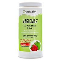 NaturalSlim Anti Stress Drink - Pure Magnesium Citrate Powder with Organic Strawberry and Lime Flavor - Natural Aid to a Slow Metabolism, Constipation & Sleeping Difficulties - 8 oz (Solo Pack)