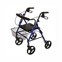 Roscoe Medical ROS-KDR8B Deluxe Rollator with Removable Wheels, Blue