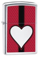 Zippo 041689284664 High Polish Chrome Heart Lighter, Standard, High Polished Chrome