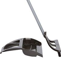 WISPsystem Best 90 Degree Angle One-Handed Broom with Dustpan and Telescoping Handle w/Bristle Seal Technology (Gray)