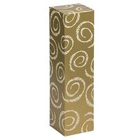 JAM PAPER Wine Gift Boxes - 3 1/4 x 3 1/4 x 13 1/4 - Gold with White Swirls - 6/Pack