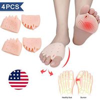 (4PCS) Ball of Foot Cushions, Bunion Corrector, Metatarsal Pads/Cushion-Reusable-Toe Separator, Soft Gel &Breathable, Best for Mortons Neuroma, Diabetic Feet, Hammer Toe, Rapid Pain Relief