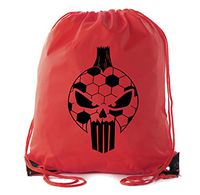 Soccer Party Favors | Soccer Drawstring Backpacks for Birthday Parties, Team events, and much more! - 10PK Red CA2500SOCCER S6