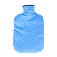 Hot Water Bottle Classic Hot Water Bag Bottle with Fleece Cover for Pain Relief Hot Compress and Heat Therapy 2000ml (Light Blue)