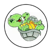 HotSaleStore Sticker Seals 48 Cute Turtles. Envelope Seals Labels Stickers 1.2" Round
