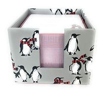 Vera Bradley Note Cube Note Cards Playful Penguins Gray