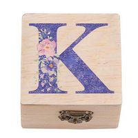 Awerise Printed Monogram Wooden Box, Keepsake Box, Wedding Gift, Bridesmaid Gift, Birthday Gift, Wedding Favors (K)