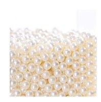 Makeup Pearls Round Beads Art Faux Beans Filling & Decorate Makeup Brush Lipstick Holder Box,1100pcs (Beige)