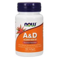 Now Foods Vitamin A & D, 100 Sgels 10000/400(Pack of 5)