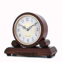 Fireplace Clock Silent Decorative Wooden Clock Battery Powered Dark Wooden Design Suitable for Living Room Office Kitchen Shelf and Home Decoration Gifts Carl Artbay Beautifully Decorated Clocks