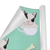 Gift Wrapping Paper Roll French Bulldog Puppy for Birthday,Holiday,Wedding,Baby Shower Gift Wrap - 3Rolls - 58inch x 23inch Per Roll