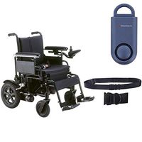 Drive Cirrus Plus EC Folding Power Wheelchair, 18" Seat & Free 130 dB Matte Blue Personal Safety Alarm/Siren! + Black Belt!