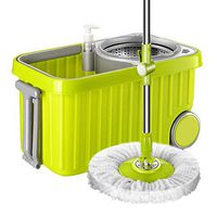 GHH Spin Mop and Bucket with 2 Microfiber Mop Pads,Dry and Wet 360° Rotation with Moving Roller Suitable for Car Wash/Window Cleaning/Floor Cleaning