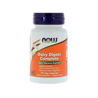 NOW Supplements, Dairy Digest Complete, Digests Lactose, Dairy Proteins and Fats*, Dairy Tolerance Enzymes*, 90 Veg Capsules