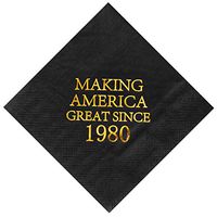Crisky 40th Birthday Disposabel Napkins Black and Gold Dessert Beverage Cocktail Cake Napkins 40th Birthday Decoration Party Supplies, Making America Great Since 1980, 100 Pack 4.9"x4.9" Folded