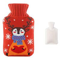 1000 ML Knitting Cover Hot Water Bottle Injecting Warm Water Bag Warm Hand(Red)