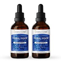 Secrets Of The Tribe - Tribal Vigor, Herbal Supplement Blend Drops Alcohol Liquid Extract, Men’s Wellness Formula (2x4 fl oz)