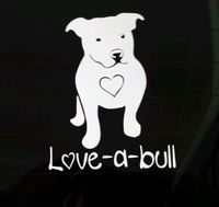 I Love My Pitbull Dog iPad Vinyl Car Window Decal Sticker Love-a-bull Pit Bull, Die cut vinyl decal for windows, cars, trucks, tool boxes, laptops, MacBook - virtually any hard, smooth surface
