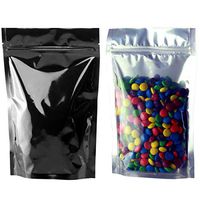 Smell Proof Barrier Bags- Zipper w/Heat Seal - 100 Bags (Black & Clear, 1 Ounce)