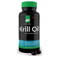 Daiwa Krill Oil – Omega 3 Krill Oil Capsules for Brain, Heart & Joint Support – Krill Oil Supplement with No Fishy Aftertaste - Natural Red Krill Oil Omega 3 Softgels, 60 Count