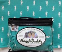 'NUGGLEBUDDY NEW! Microwavable Moist Heat & Aromatherapy Organic Rice Pack. Aqua Seahorses with SWEET LAVENDER Aromatherapy! The Perfect Gift Idea!