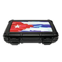 Cigar Caddy Turano Flag Series Travel Humidor, 5 Cigar Capacity, 1 Humidifier Disc in Lid, Airtight, Waterproof to 100 Feet Deep, Stainless Steel Latch Hinges, Cuba Flag