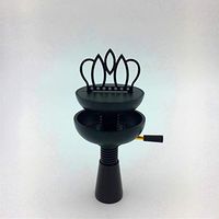 Crown Head Bowl Charcoal Holder Burner for Shisha Hookhas Chicha Narguile Accessories Carbon Fittings Separator Pan Hood (Black)
