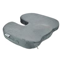 JIDA Orthopedic Comfort Memory Foam Seat Cushion, Non-Skid Bottom, Office Chair Wheelchairs and Car Seat Pads, for Coccyx Lower Back Support, to Relieve Back & Tailbone Pain and Sciatica (Grey)