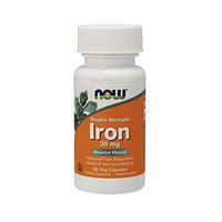 NOW Supplements, Iron 36 mg, Double Strength, Non-Constipating, Essential Mineral, 90 Veg Capsules