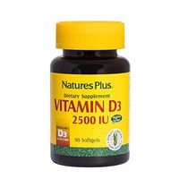 NaturesPlus Vitamin D3 (Cholecalciferol) - 2500 iu, 90 Softgels - Bone Health, Heart Health & Immune System Support Supplement, Bioavailable Active Form - Gluten-Free - 90 Servings