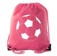 Soccer Party Favors | Soccer Drawstring Backpacks for Birthday Parties, Team events, and much more! - 6PK Pink CA2500SOCCER S1
