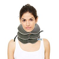 [2020 Upgraded Version] Cervical Neck Traction Device & Collar Brace for Pain Relief by POON, Adjustable Air Physical Therapy for Spine Alignment, Inflatable Support Stretcher at Home/Office (Gray2)