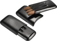 Visol Products VCASE707 "Malfoy" Black Leather 3-Finger Cigar Case