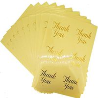 Golden Thank You Transparent Round Sticker for Gift Packaging, Pack of 60