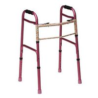 Mabis Two-Button Release Aluminum Folding Walkers w/ Rubber Tips, Pink; 2/Carton 500-1044-0900