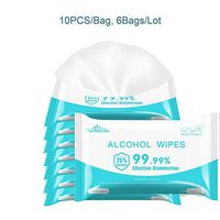 60 Pcs Alcohol Detergent Wipes Wet Wipes, 75% Alcohol for All-Purpose Cleaning