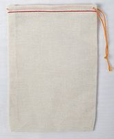 Cotton Muslin Bags 4x6 Inch Red Hem Orange Drawstring 25 Count Pack