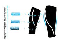 LovoIn Calf Compression Sleeves, Seemless and Breathable, Great for Running, Sports and Gym,Reduces shin Splint Muscle Pain Cramps Fatigue and shorten Recovery time,1 Pair (Black, Medium)