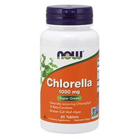 NOW Supplements, Chlorella 1000 mg with naturally occurring Chlorophyll, Beta-Carotene, mixed Carotenoids, Vitamin C, Iron and Protein, 60 Tablets